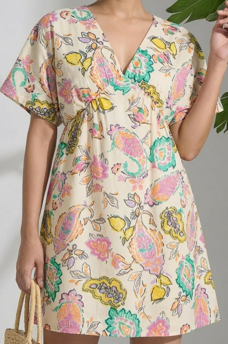Pastelle Printed Paisley Mini Dress