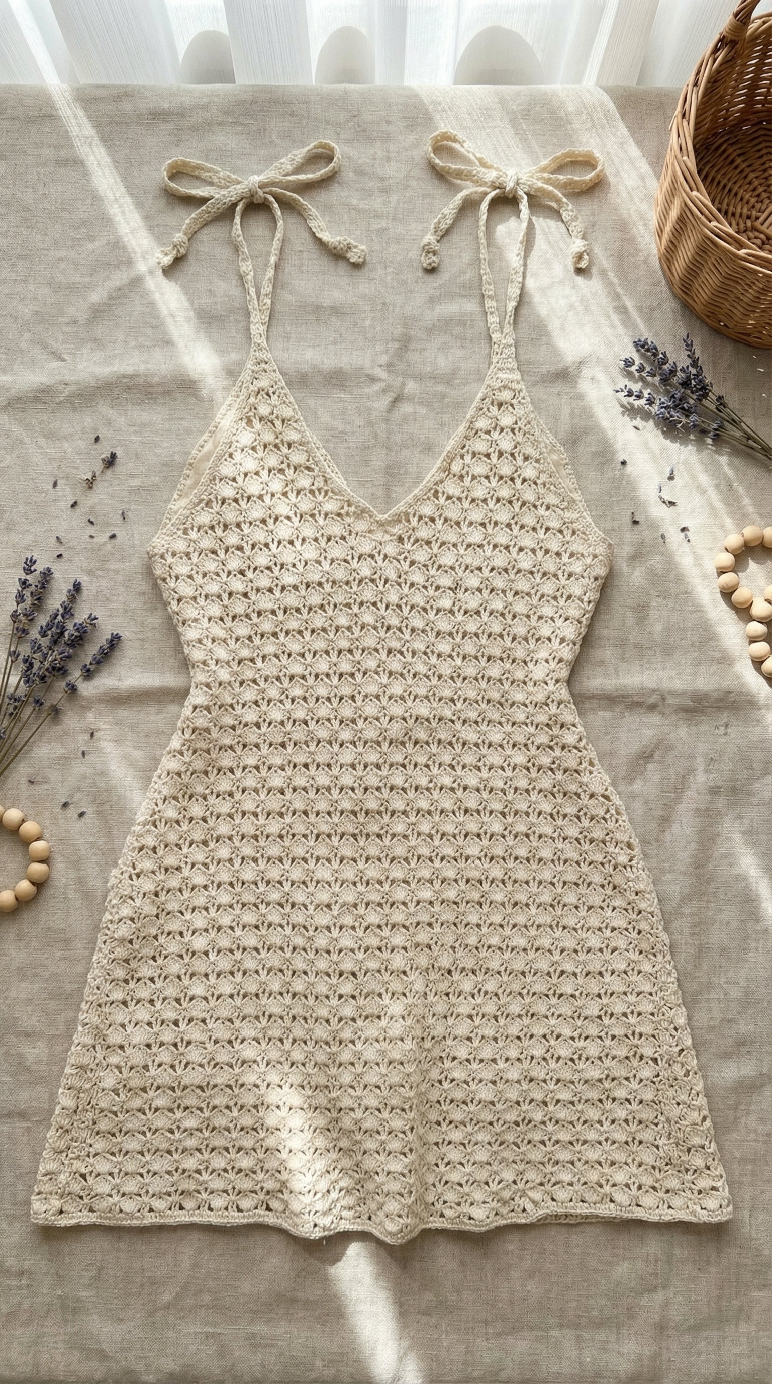 Santorini Crochet Mini Dress