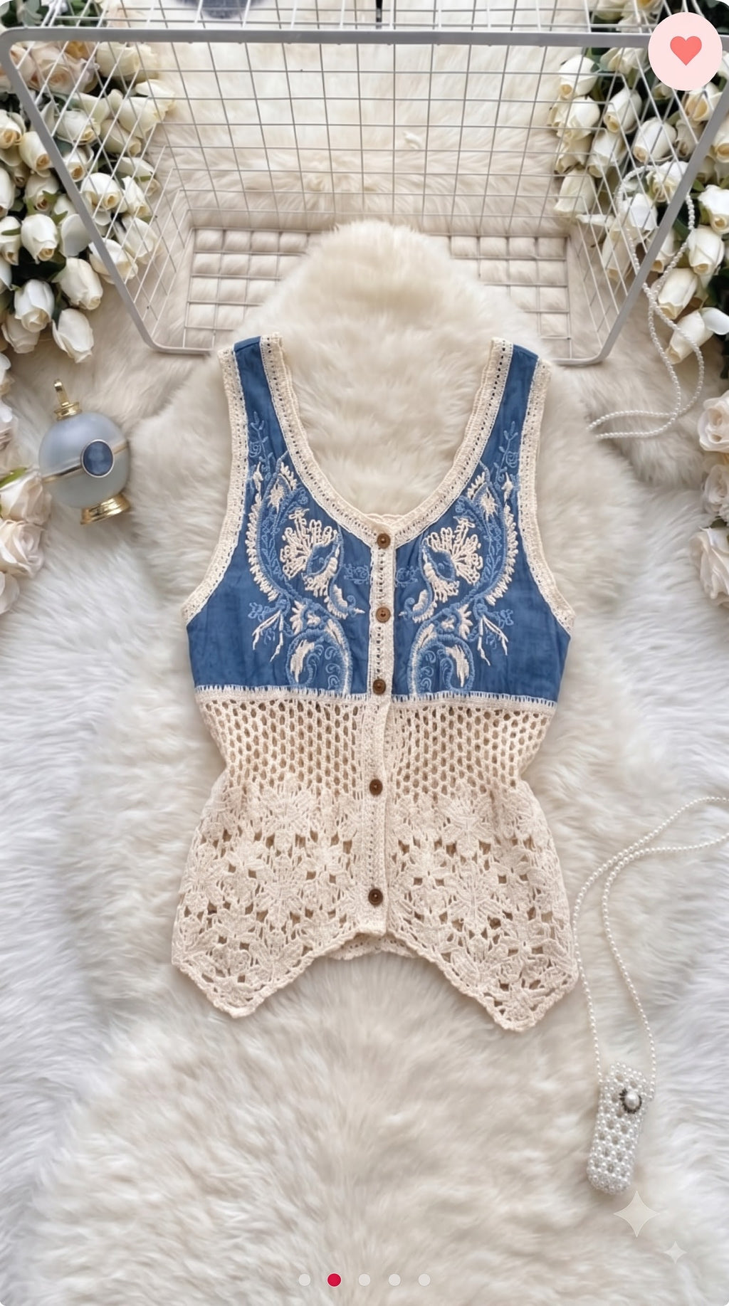 Indigo Horizon Crochet Top