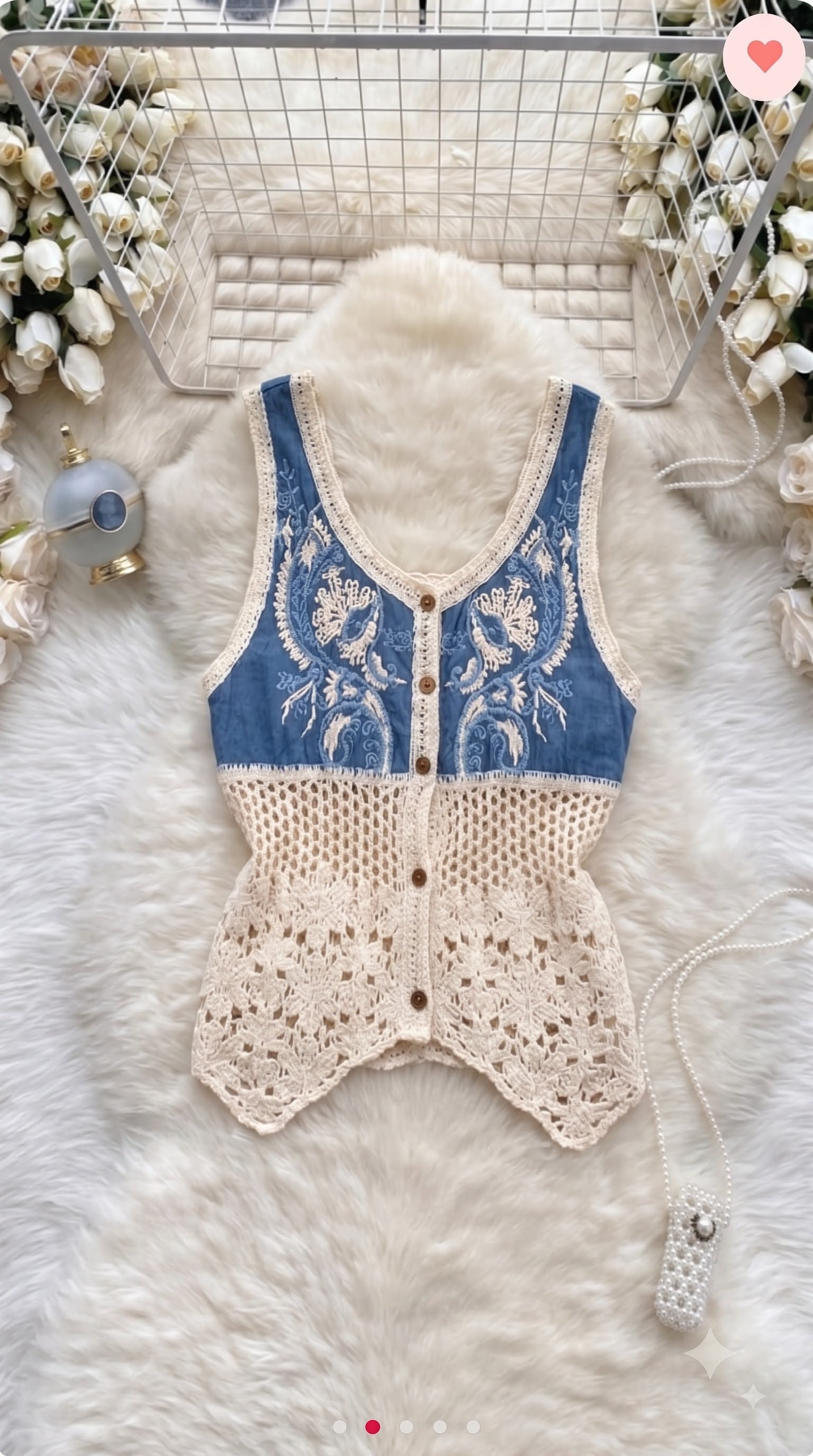 Indigo Horizon Crochet Top