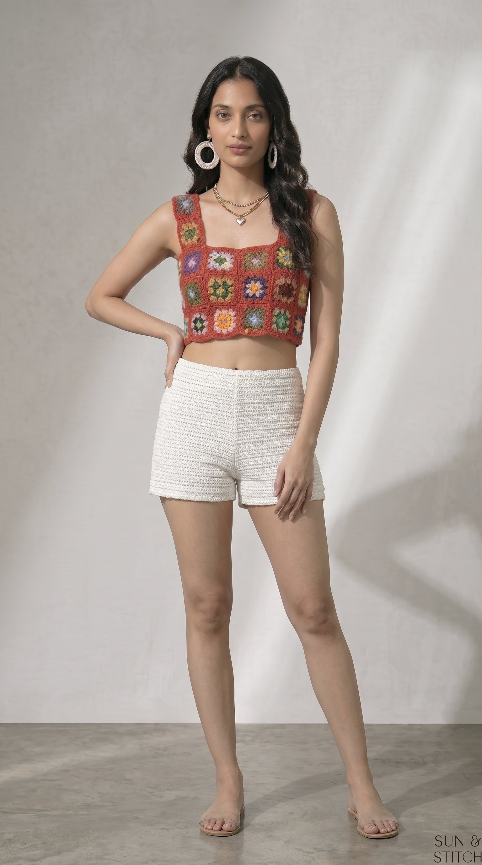 Crimsona Crochet Crop Top