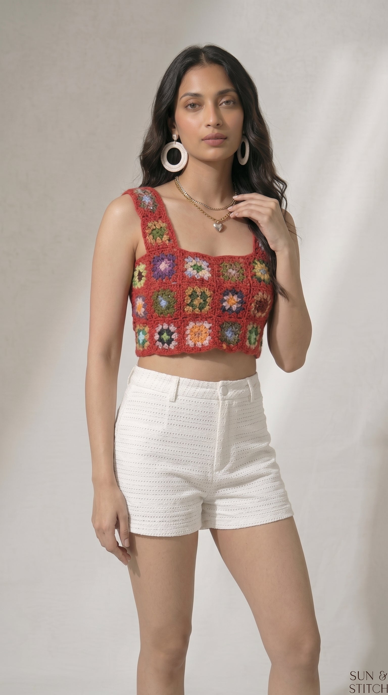 Crimsona Crochet Crop Top