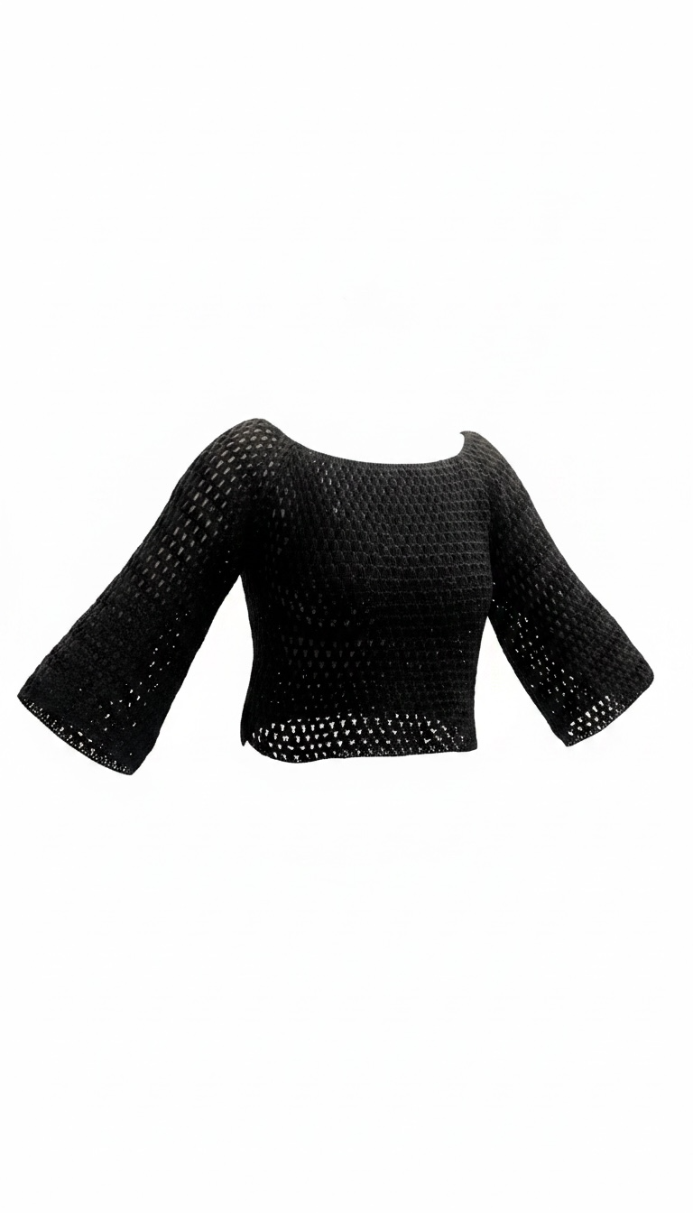 Noir Bell Crochet Top