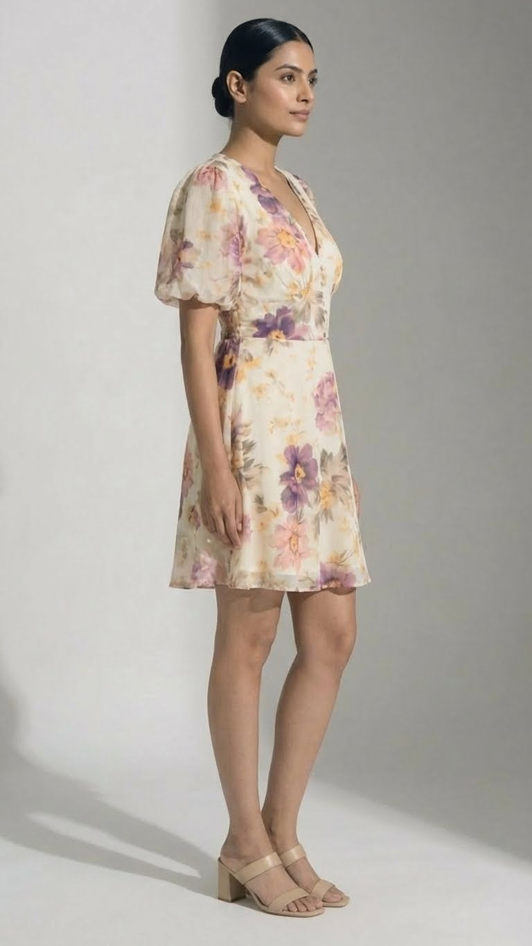 Roselle Floral Kimono Mini Dress