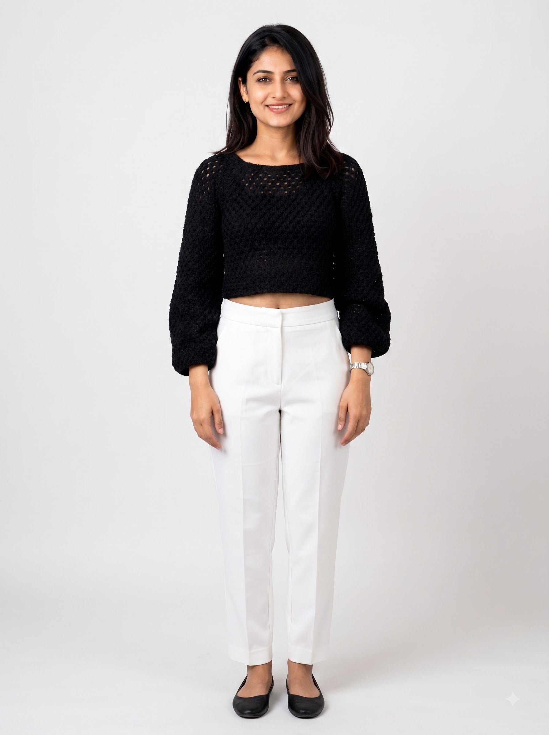 Noir Bell Crochet Top