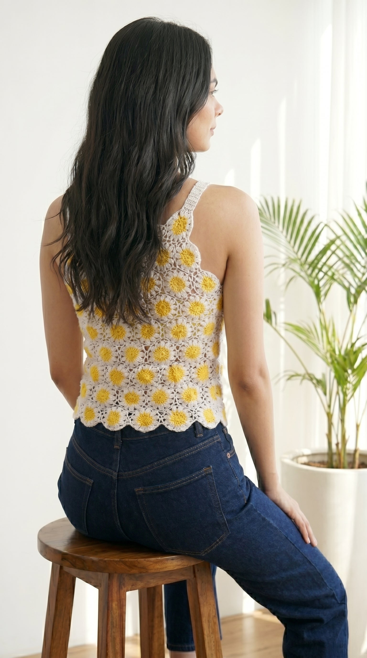 Marigold Bloom Crochet Top
