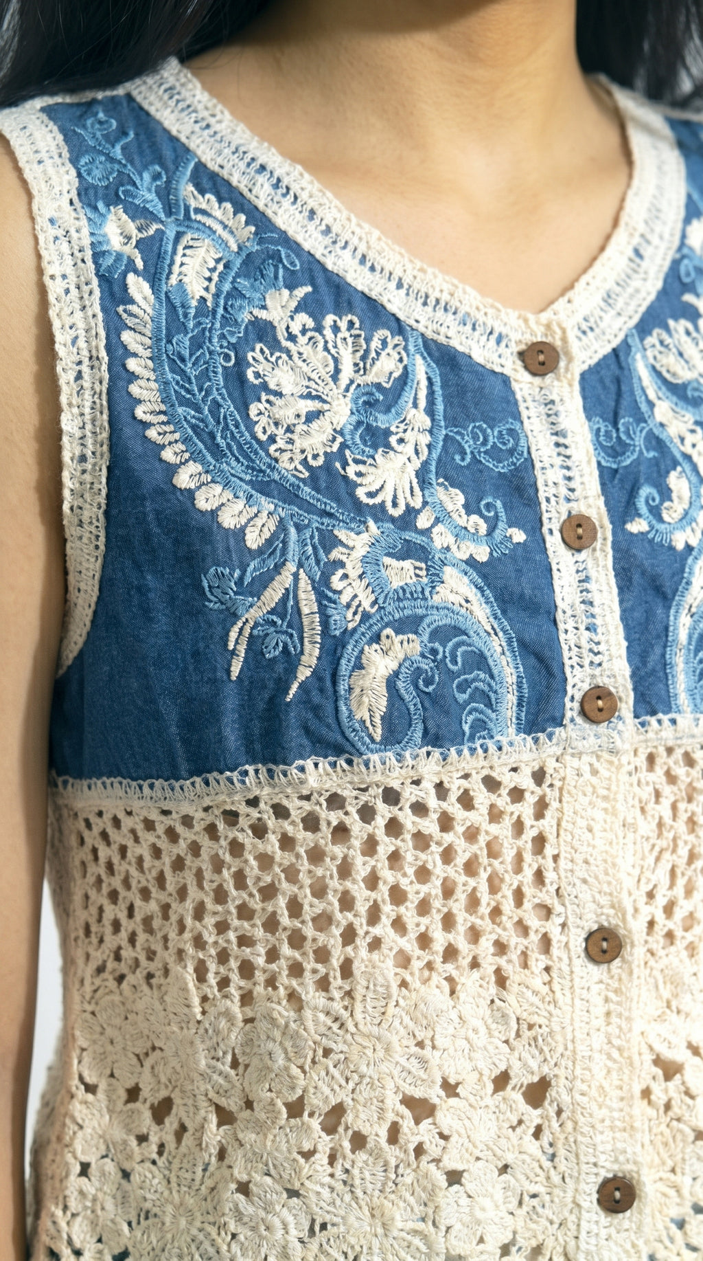 Indigo Horizon Crochet Top