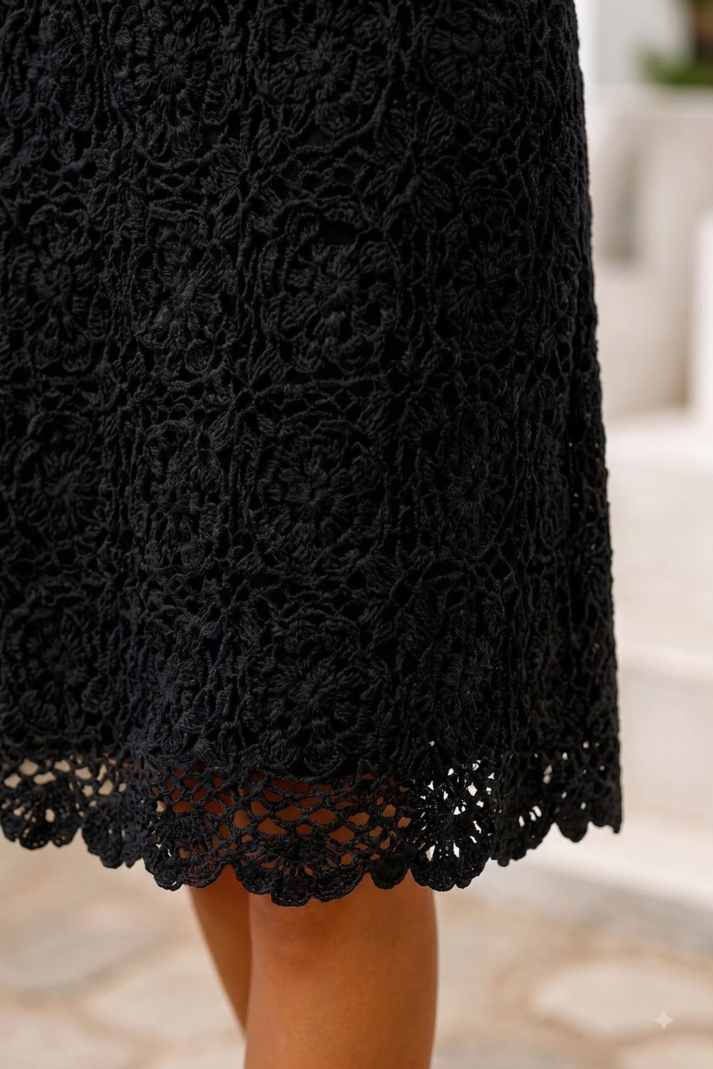Milan Noir Crochet Skirt